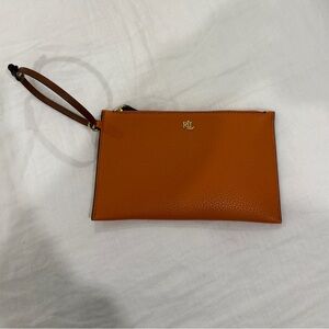 Orange Ralph Lauren pouch with strap